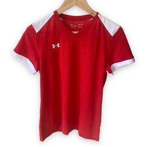 Under Armor Women Red Soccer Jersey. Size S.